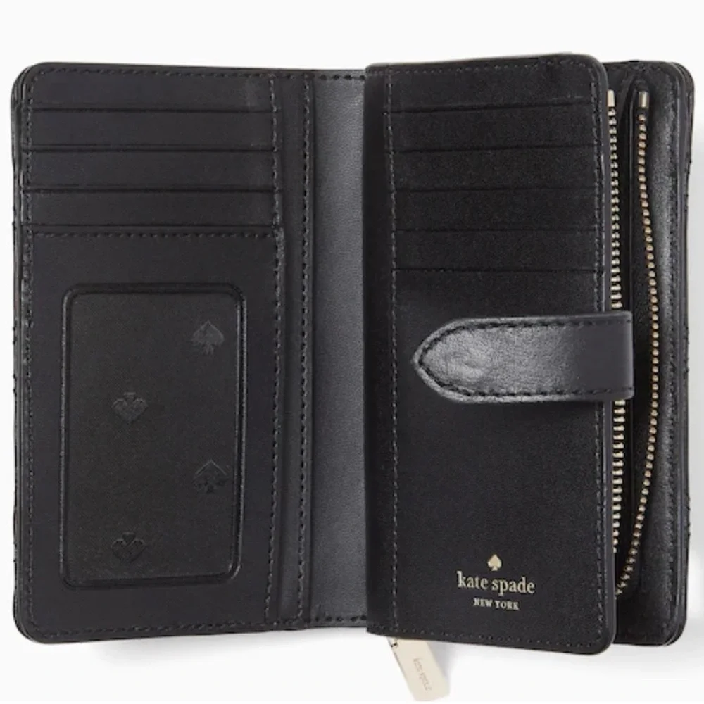 Kate Spade Natalia Medium Compact Bifold Wallet Black